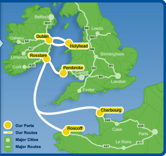 ireland ferries ferry routes england map britain irish route
