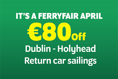 €80 off return car sailings to Britain this April
