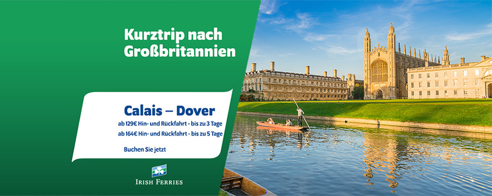 Frühbucherangebot von Calais nach Dover mit 20% Rabatt